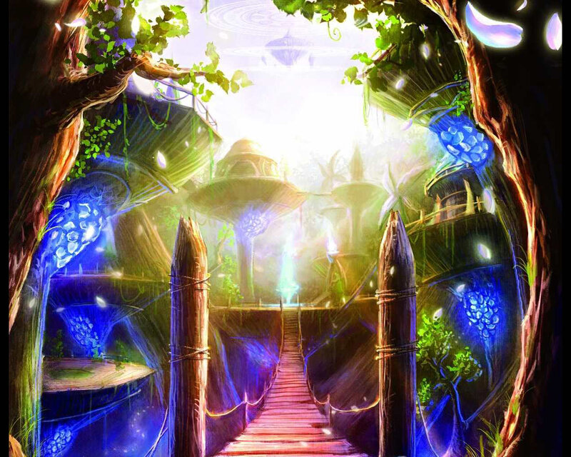 Wooden Bridge in Forest — Green, Magical