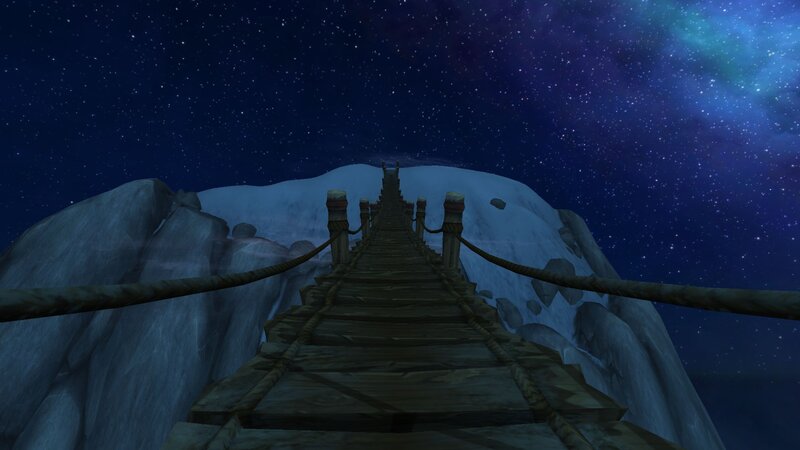 Wooden Bridge on Mountain