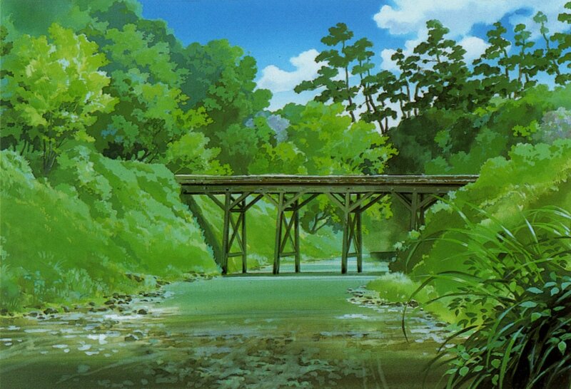 Wooden bridge over a river