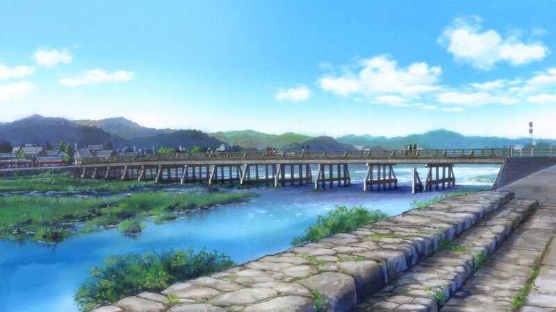 Wooden Bridge over River — Blue, Serene, Afternoon