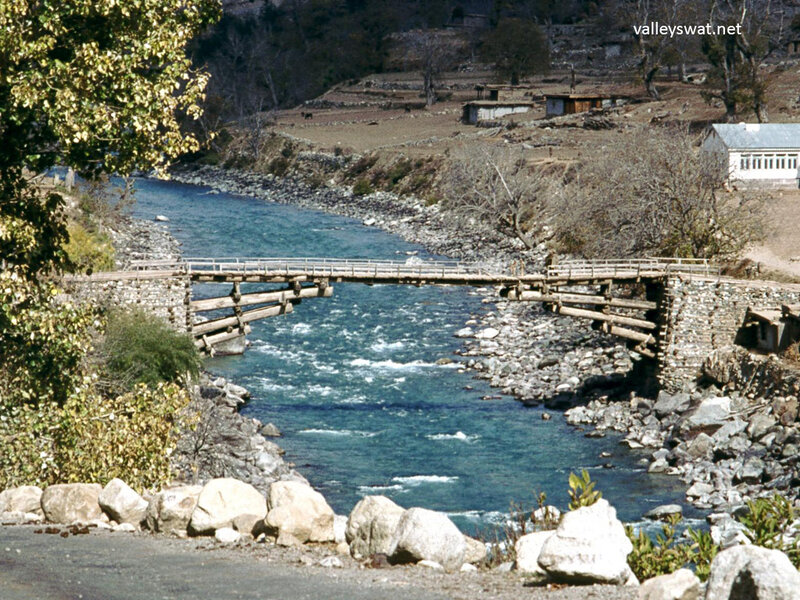Wooden Bridge over River — Blue, Serene