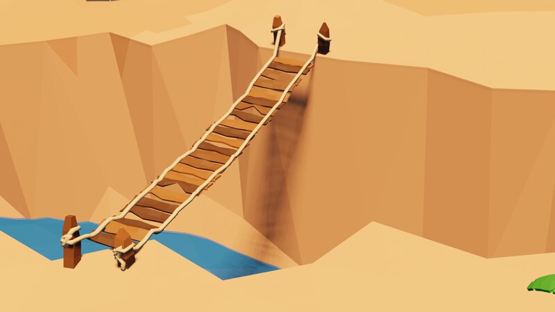 Wooden Bridge over River — Brown, Deserted