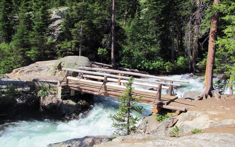 Wooden Bridge over River — Green, Serene, Afternoon