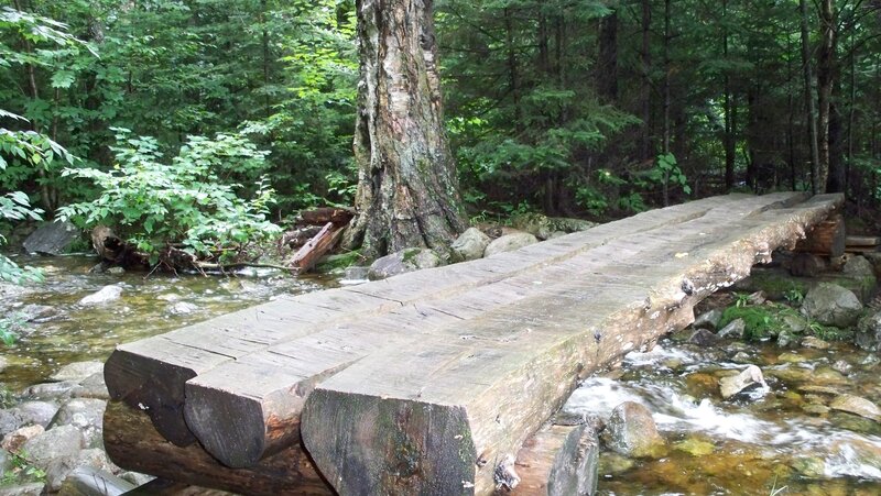 Wooden Bridge over Stream — Green, Serene, Summer