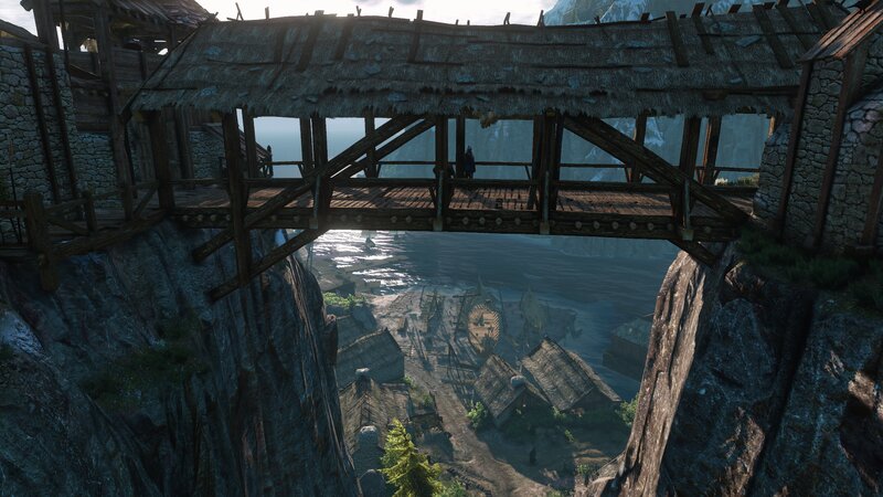 Wooden Bridge over Village
