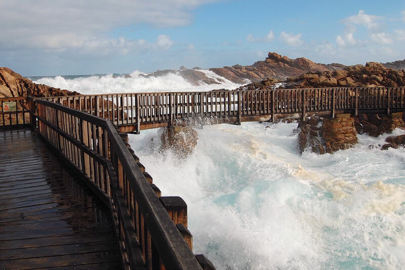 Wooden Bridge over Waves