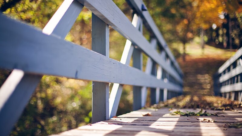 Wooden Bridge Railing — White