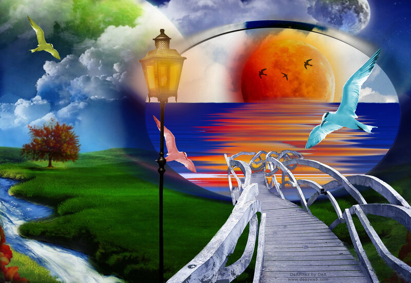 Wooden Bridge to Sunset