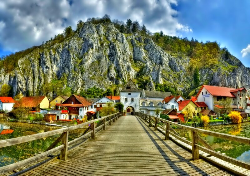 Wooden Bridge to Village