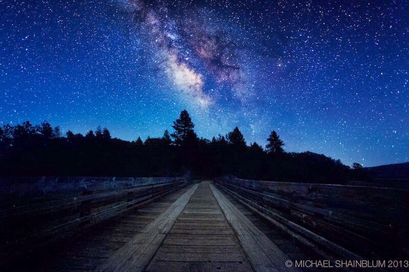 Wooden Bridge under Stars