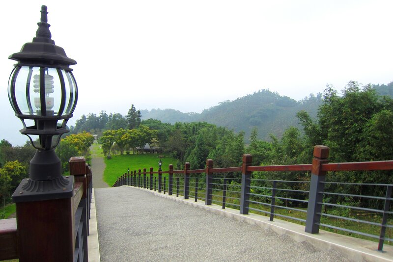 Wooden Bridge with Lamp
