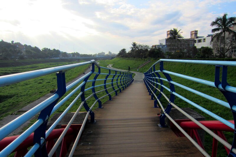 Wooden Bridge with Railings