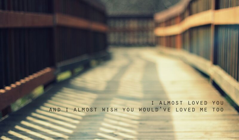 Wooden bridge with text