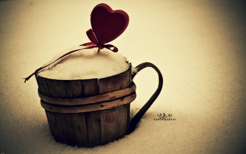 Wooden Bucket in Snow