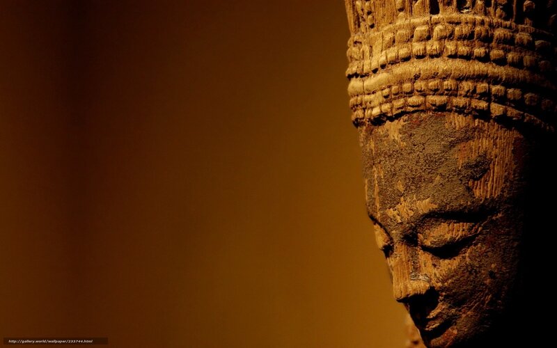 wooden buddha head sculpture