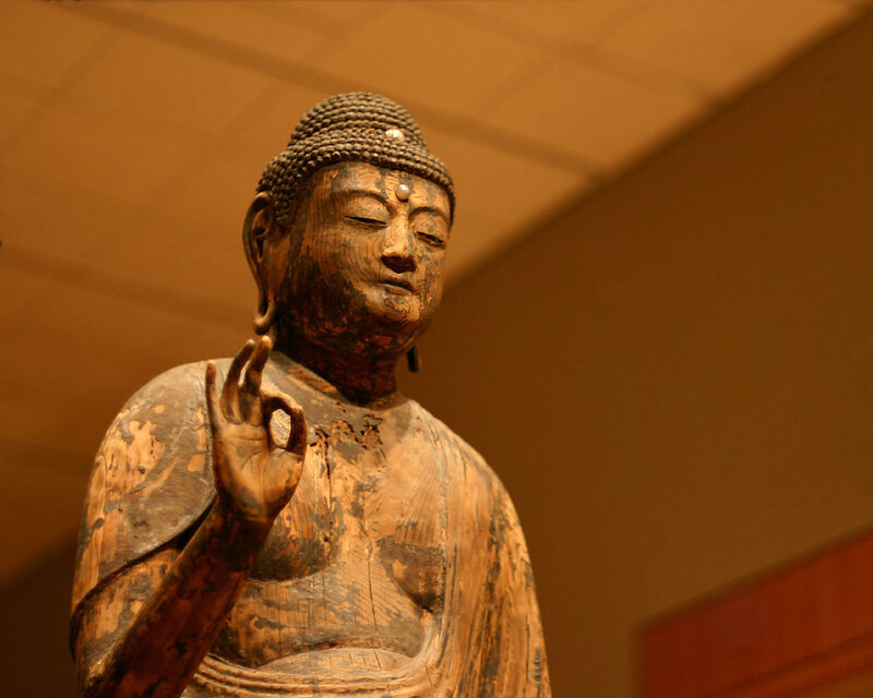 Wooden Buddha Statue — Brown