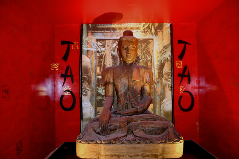 Wooden Buddha Statue — Red