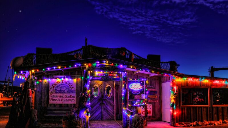 Wooden Building at Night