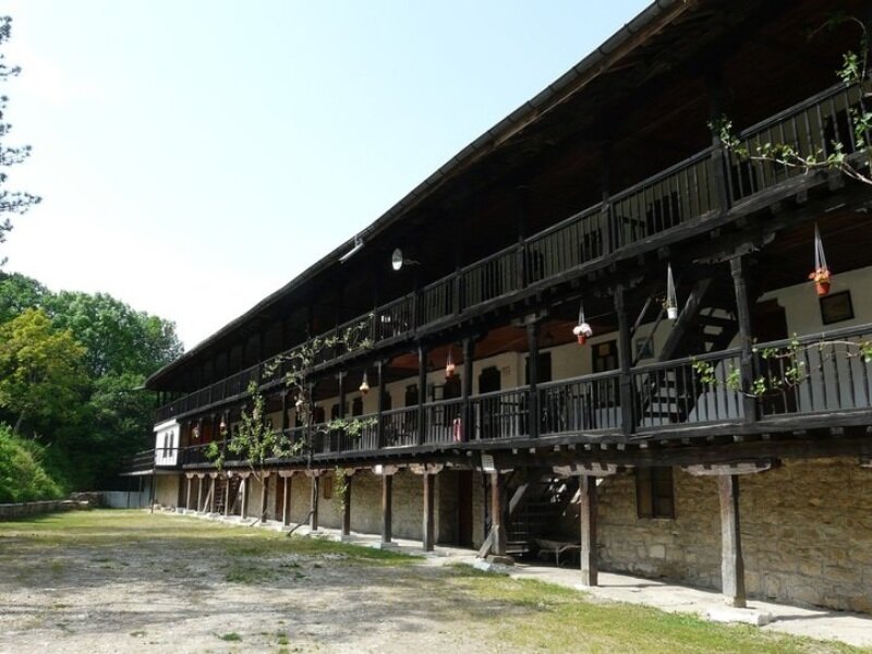 Wooden Building with Balcony