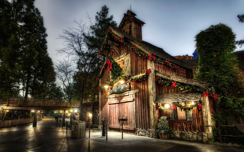 Wooden Building with Decorations