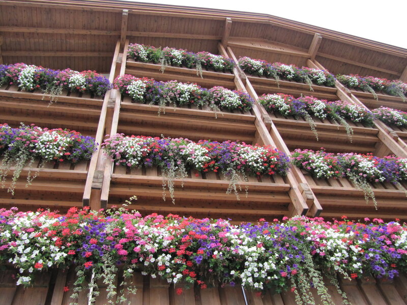 Wooden Building with Flowers