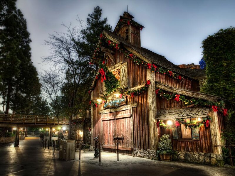 Wooden Building with Garlands