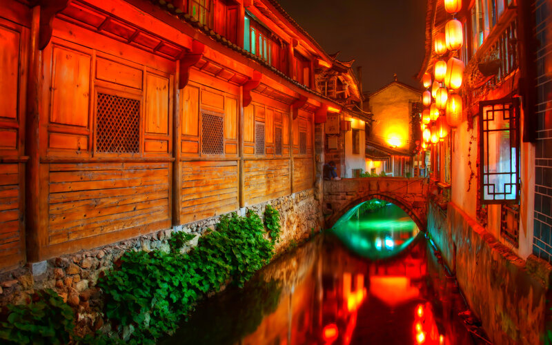 Wooden Buildings and Canal