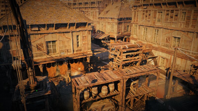 Wooden Buildings in Town — Brown