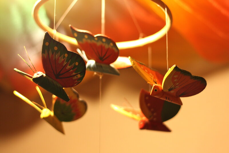 Wooden Butterfly Mobile