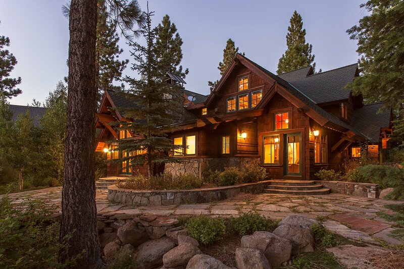 Wooden Cabin at Dusk — Brown