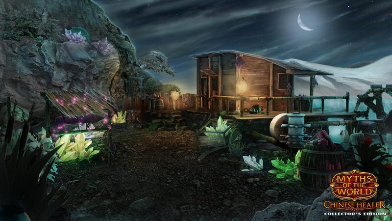Wooden Cabin at Night — Dark Blue