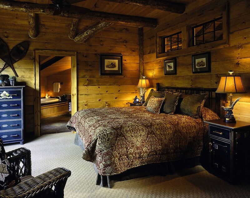Wooden Cabin Bedroom — Brown