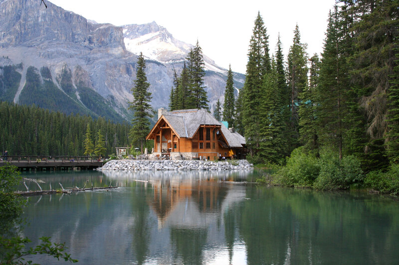 Wooden Cabin by Lake — Green