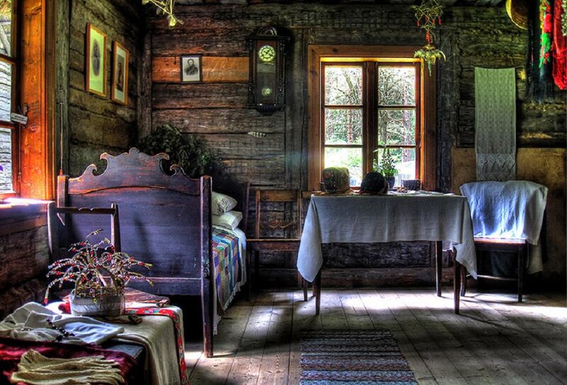 Wooden Cabin Interior — Brown