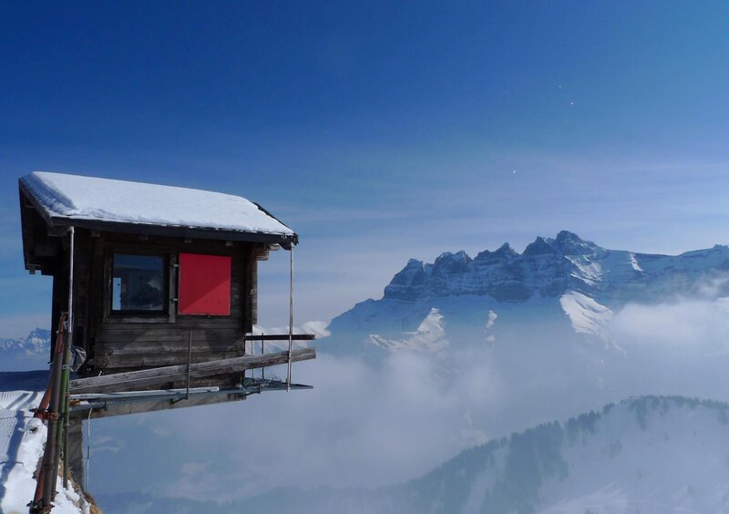 Wooden Cabin on Mountain