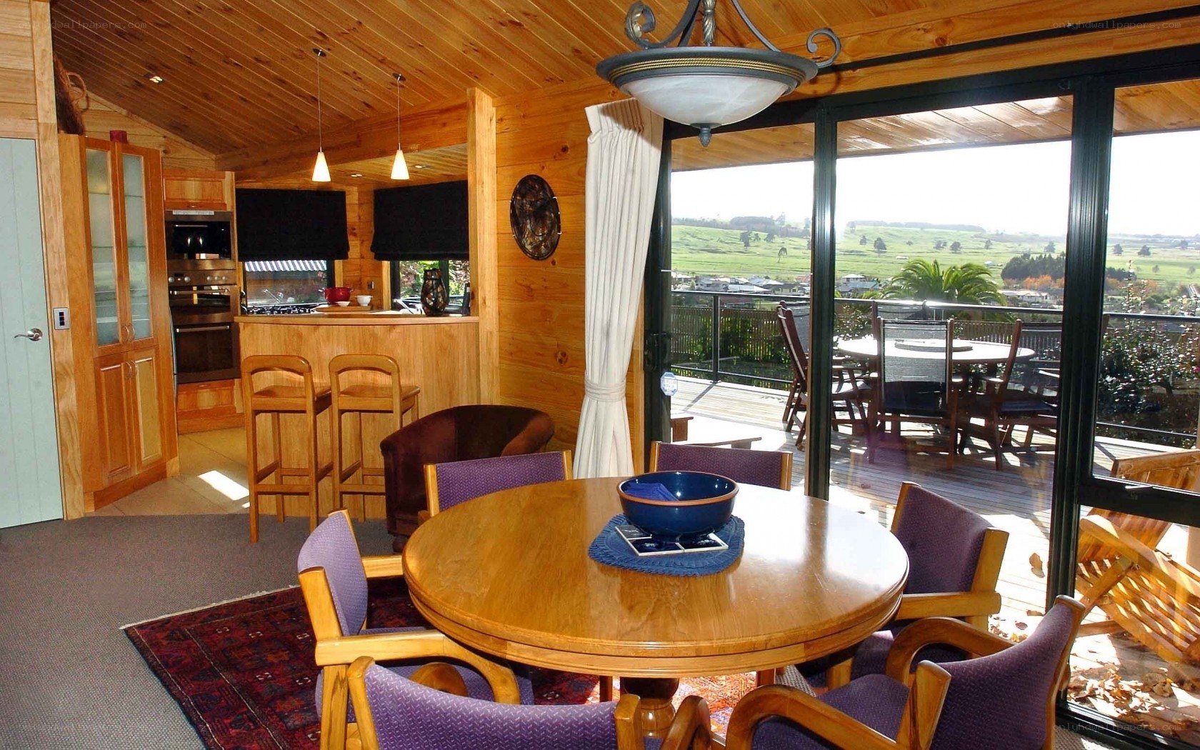 Wooden cabin with scenic view