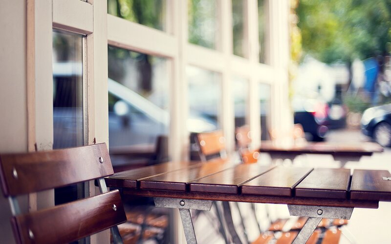 Wooden Cafe Tables and Chairs