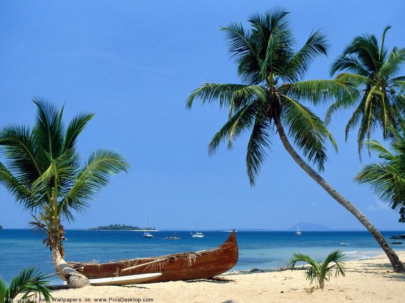 Wooden Canoe on Beach
