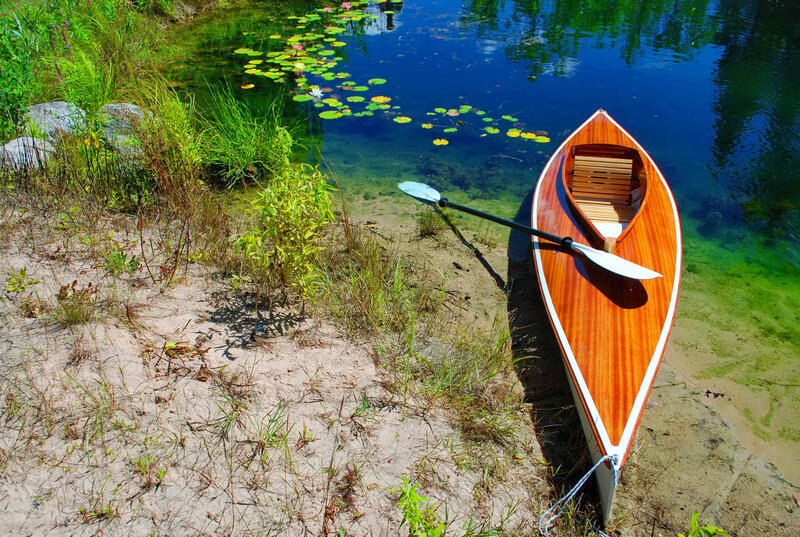 Wooden Canoe on Shore