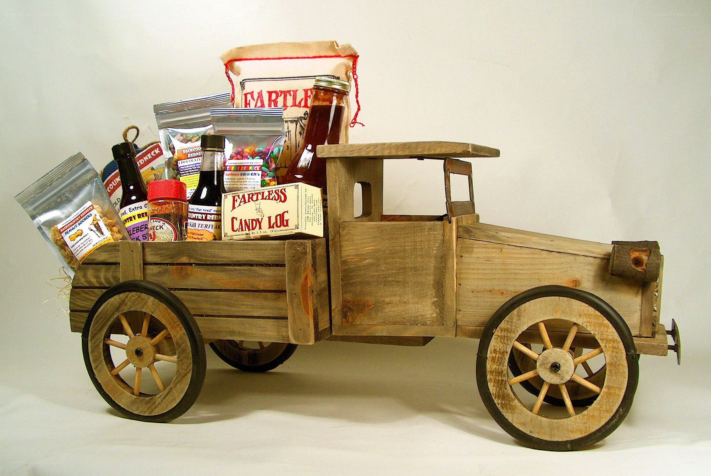 Wooden car gift basket