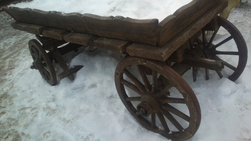 Wooden Cart in Snow — Brown