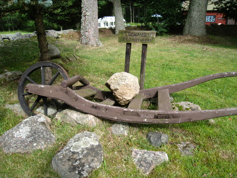 Wooden Cart with Rock