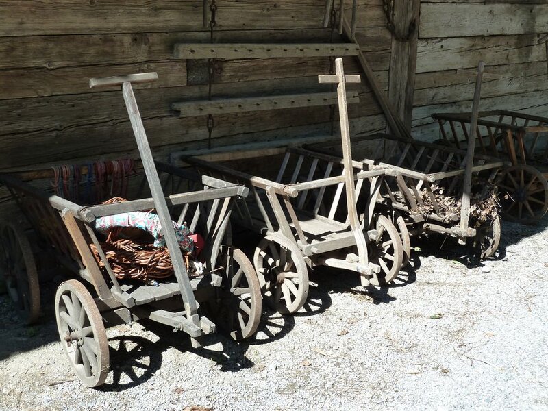 Wooden Carts in Barn