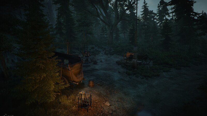 Wooden Carts in Forest