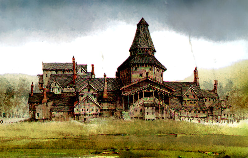 Wooden castle in a marsh