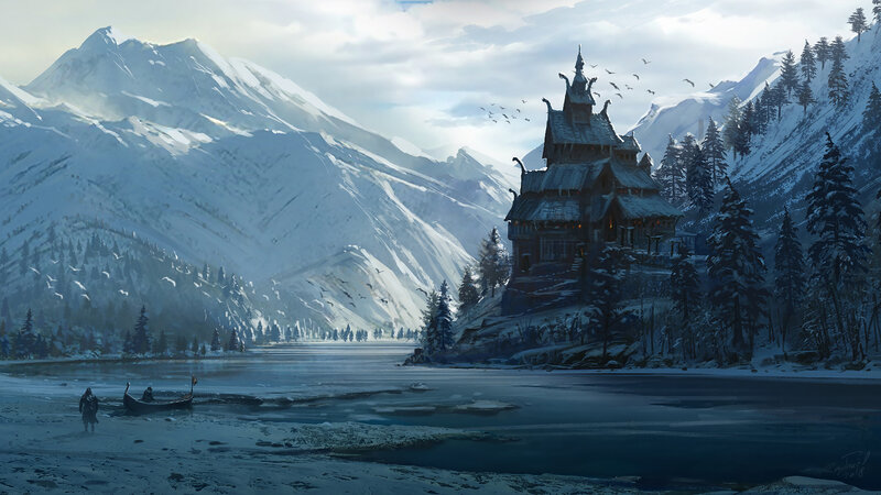 Wooden Castle on Lake
