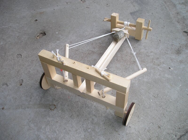 wooden catapult model