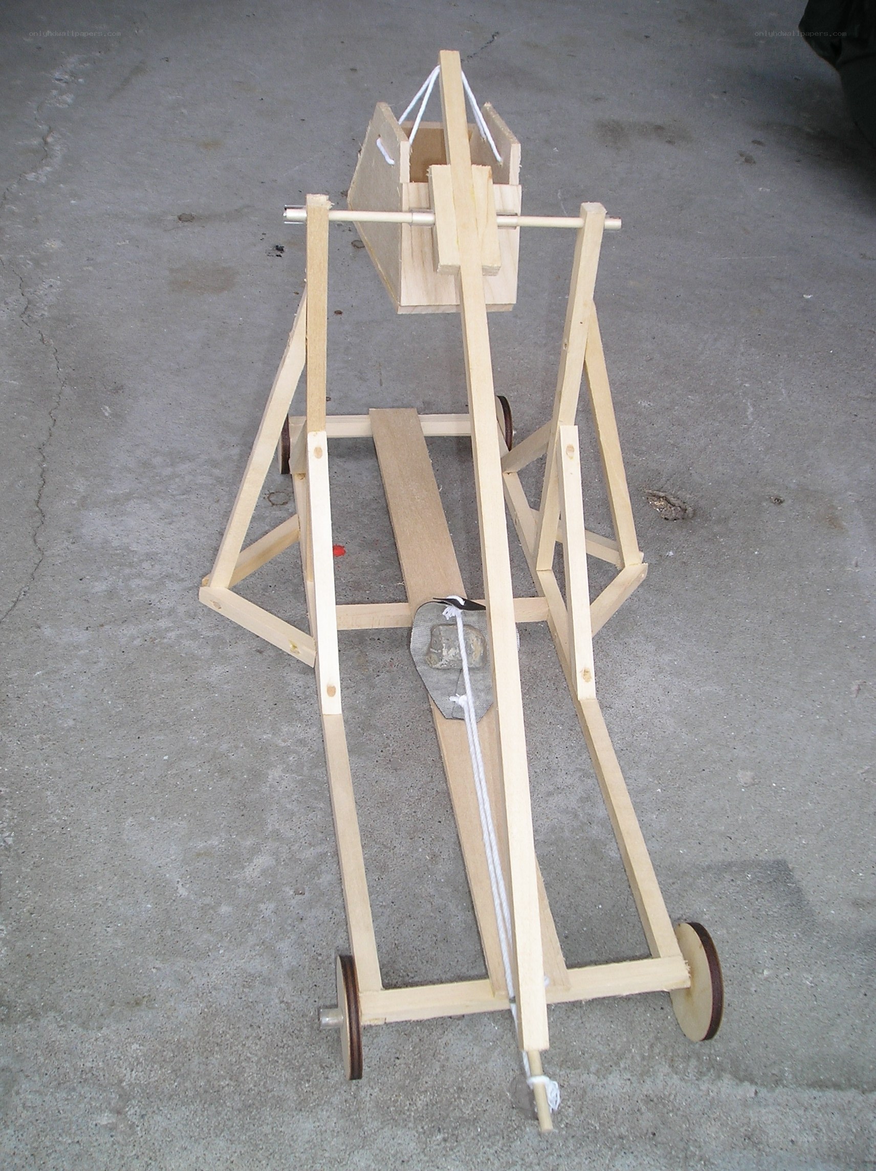 wooden catapult model