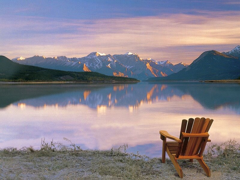 Wooden Chair by Lake