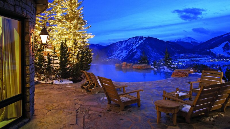 Wooden Chairs by Pool